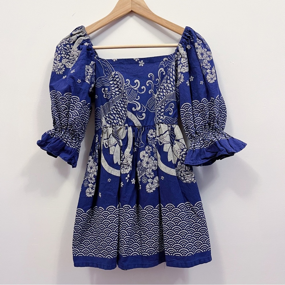Handmade Puff Sleeves Koi Mini Dress or Shirt